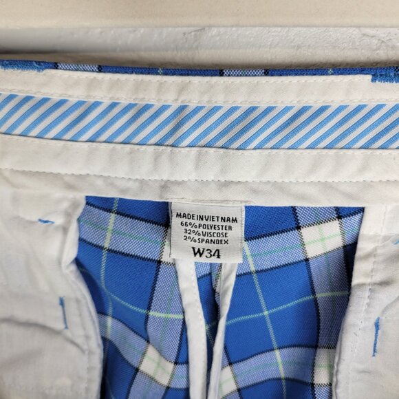 Footjoy Men's Size 34 Shorts Blue Plaid - Picture 5 of 7